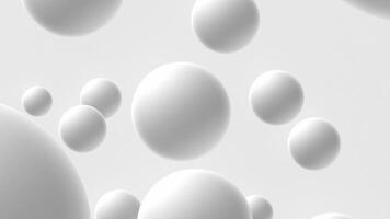 Smooth clean white spheres gently floating upwards. Modern minimalist design. Clean and contemporary aesthetic suitable for technology, healthcare, and interior design. video