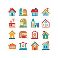 Home and Real Estate Icon Set Collection Illustration vector