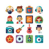 Music and Entertainment Icon Set Collection Illustration vector