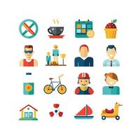 Lifestyle and Leisure Icon Set Collection Illustration vector