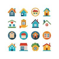 Home and Real Estate Icon Set Collection Illustration vector