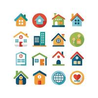 Home and Real Estate Icon Set Collection Illustration vector