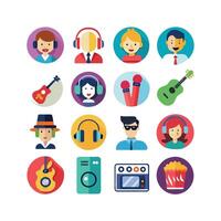 Music and Entertainment Icon Set Collection Illustration vector