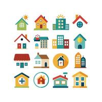Home and Real Estate Icon Set Collection Illustration vector