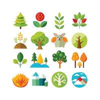 Nature Icon Set Collection Illustration vector