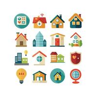 Home and Real Estate Icon Set Collection Illustration vector
