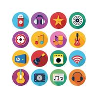 Music and Entertainment Icon Set Collection Illustration vector