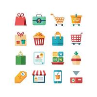 Retail and Shopping Icon Set Collection Illustration vector