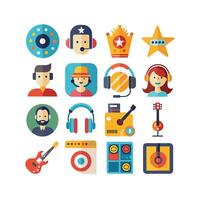 Music and Entertainment Icon Set Collection Illustration vector