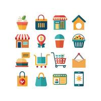 Retail and Shopping Icon Set Collection Illustration vector
