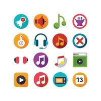 Music and Entertainment Icon Set Collection Illustration vector