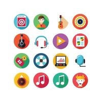 Music and Entertainment Icon Set Collection Illustration vector