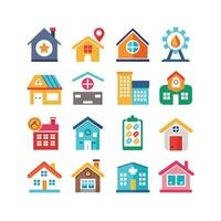Home and Real Estate Icon Set Collection Illustration vector
