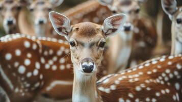 Beautiful realistic close up nature photo of a herd of deer