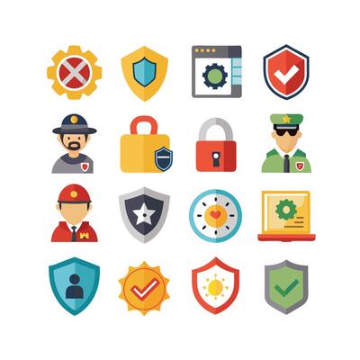 Security Icon Set Collection Illustration