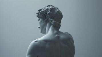 Classical Reflection Marble Statue of Man in Profile photo
