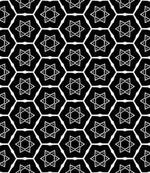 patrón abstracto sin costuras en blanco y negro. fondo y telón de fondo. diseño ornamental en escala de grises. vector