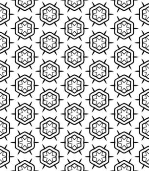 patrón abstracto sin costuras en blanco y negro. fondo y telón de fondo. diseño ornamental en escala de grises. vector
