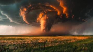 The Menacing Fury A Massive Tornado Looms Over Horizon photo