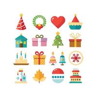 Holiday and Event Icon Set Collection Illustration vector