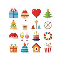Holiday and Event Icon Set Collection Illustration vector