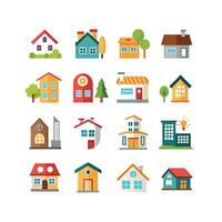 Home and Real Estate Icon Set Collection Illustration vector