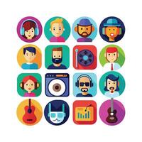 Music and Entertainment Icon Set Collection Illustration vector