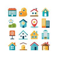 Home and Real Estate Icon Set Collection Illustration vector