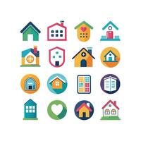 Home and Real Estate Icon Set Collection Illustration vector