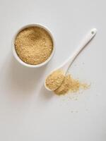 Nutritional inactive yeast top view photo