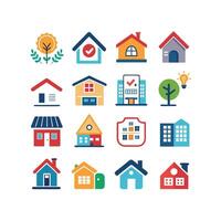 Home and Real Estate Icon Set Collection Illustration vector