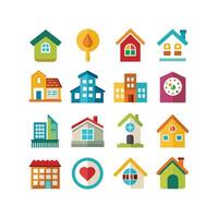 Home and Real Estate Icon Set Collection Illustration vector
