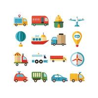 Transportation Icon Set Collection Illustration vector