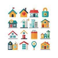 Home and Real Estate Icon Set Collection Illustration vector