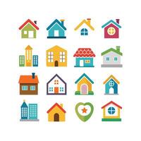 Home and Real Estate Icon Set Collection Illustration vector