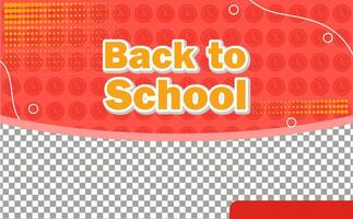 Back to school banner featuring a cheerful yellow Back to School message against a checkered background. Perfect for welcoming students back to the classroom vector