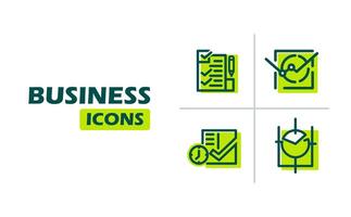 Business icons set with green color. Perfect for websites, presentations, apps, and other digital projects. vector