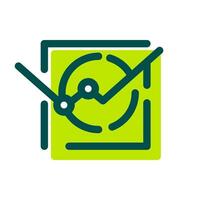 Business icons with green color. Clock icon with a checkmark on a green background. Perfect for websites, presentations, apps, and other digital projects. vector