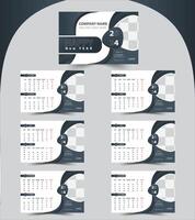 Happy new year 2024 modern style calendar design template. vector