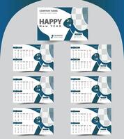 Happy new year 2024 modern style calendar design template. vector