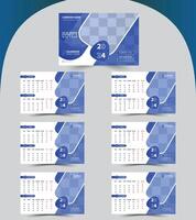 Happy new year 2024 modern style calendar design template. vector