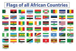 All national flags of the world. Country flags with name. Countries flag banners, International travel symbols and geography or language lesson flags emblem. Flags of all countries. vector