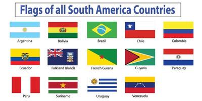 All national flags of the world. Country flags with name. Countries flag banners, International travel symbols and geography or language lesson flags emblem. Flags of all countries. vector