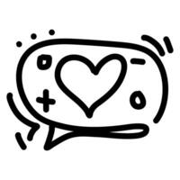 heart icon inside a speech bubble. It can be used in a variety of contexts, such as on greeting cards, social media posts, or websites. vector