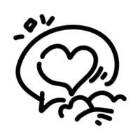 heart icon inside a speech bubble. It can be used in a variety of contexts, such as on greeting cards, social media posts, or websites. vector