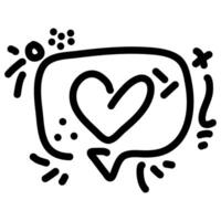 heart icon inside a speech bubble. It can be used in a variety of contexts, such as on greeting cards, social media posts, or websites. vector