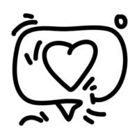 heart icon inside a speech bubble. It can be used in a variety of contexts, such as on greeting cards, social media posts, or websites. vector