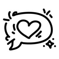 heart icon inside a speech bubble. It can be used in a variety of contexts, such as on greeting cards, social media posts, or websites. vector