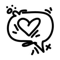 heart icon inside a speech bubble. It can be used in a variety of contexts, such as on greeting cards, social media posts, or websites. vector