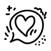 heart icon inside a speech bubble. It can be used in a variety of contexts, such as on greeting cards, social media posts, or websites. vector
